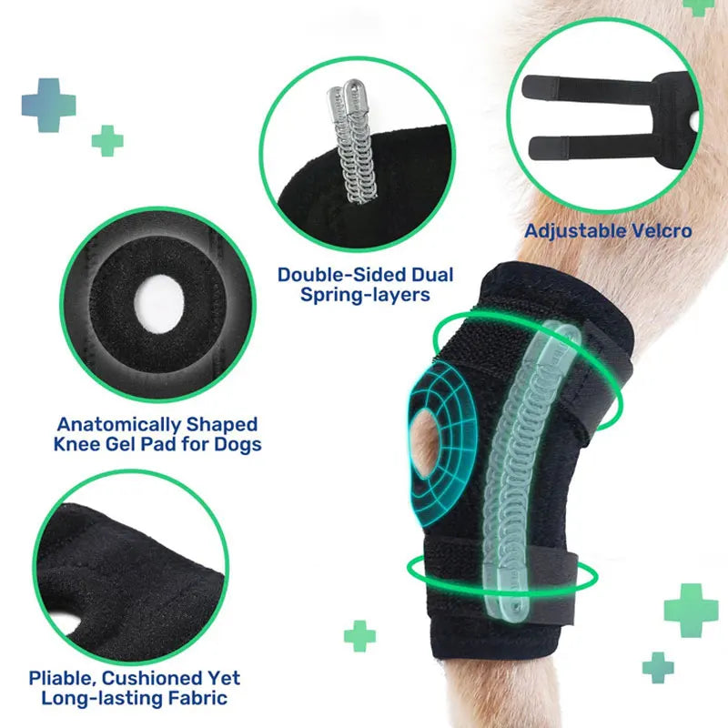 "Dog leg comfort pads for active pets - breathable support accessories"
