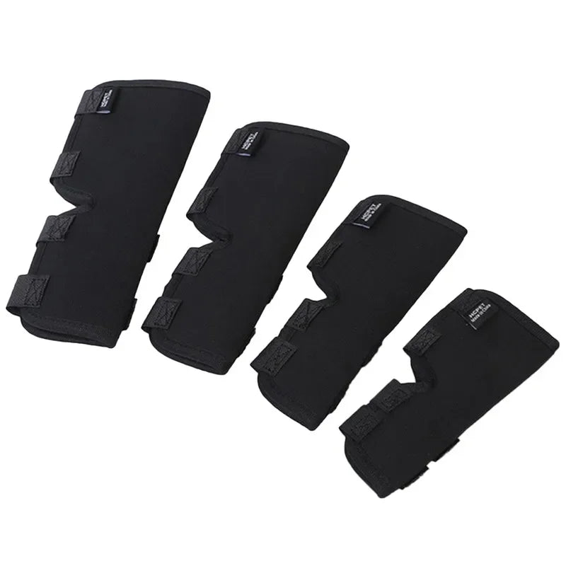 Pair of black adjustable dog knee braces – joint support pads for front or rear legs, suitable for small to large breeds