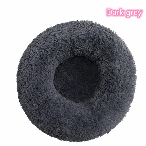 Calming donut dog bed plush anti-anxiety pet bed for dogs and cats
