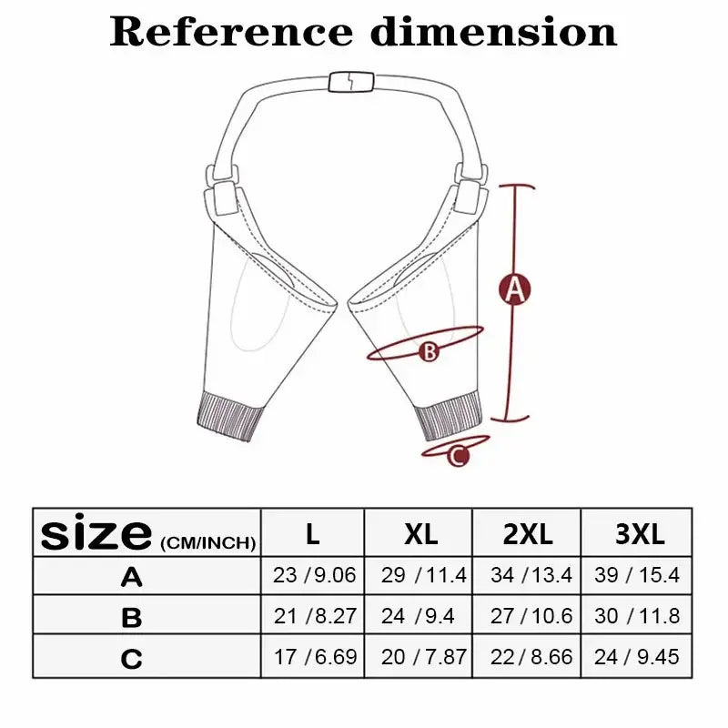 Size Chart – soft, breathable support for joint care and recovery