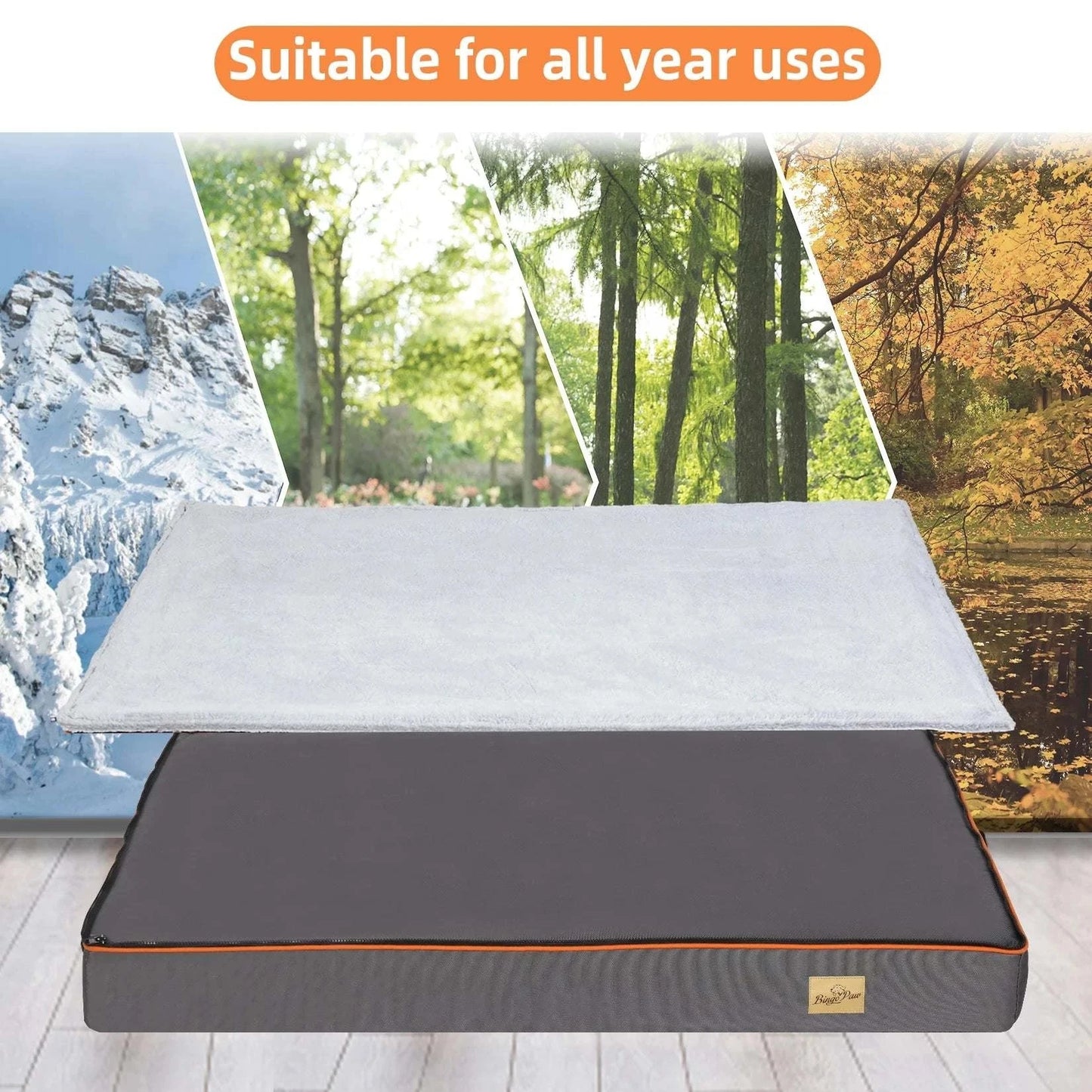 Large orthopedic dog bed with padded foam cushion and washable cover for ultimate pet comfort