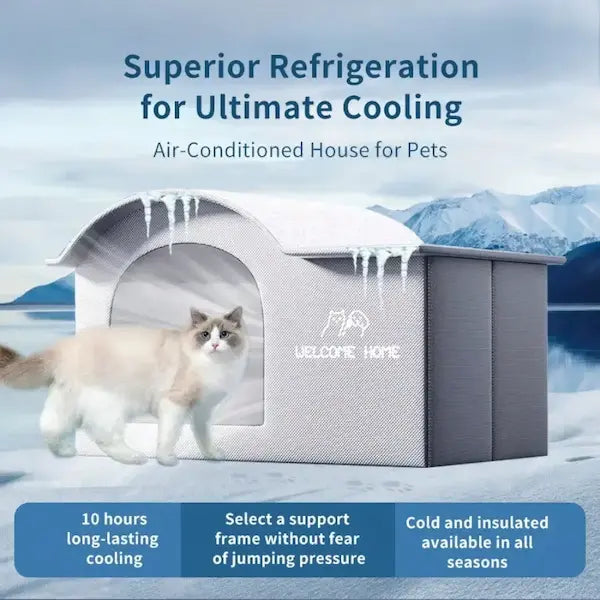 Cooling pet house for summer – air-conditioned dog bed