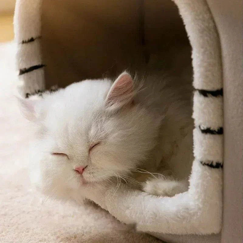 Cute Cushion Kennels PP Cotton Fluffy Dogs And Cats Room Half -Closed