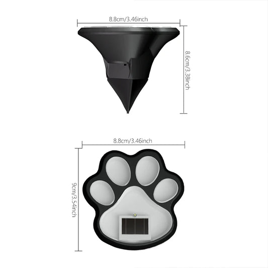 Solar Paw Print LED Garden Light – Warm White Glow