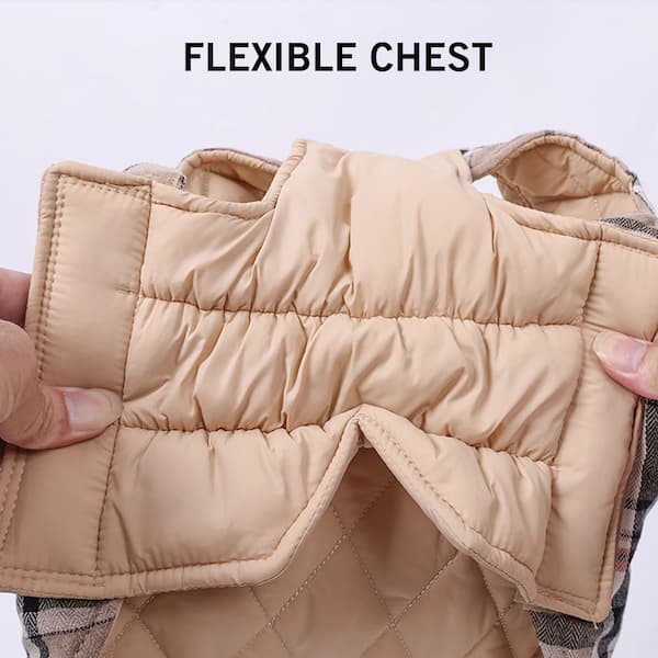 Reversible Dog Jacket – Waterproof Quilted Winter Coat | Checked Warm Vest for Small & Large Dogs