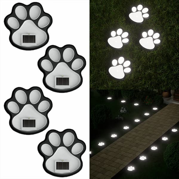 Solar Paw Print LED Garden Light – Warm White Glow