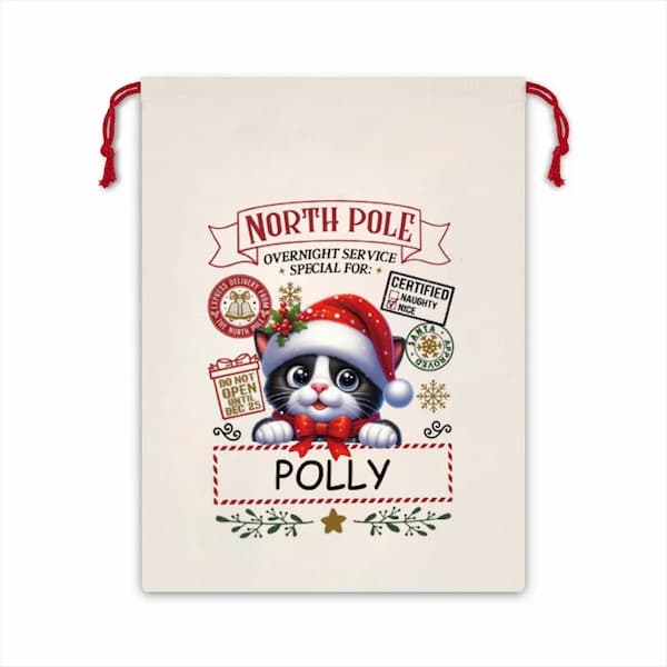 Personalized Santa Sack – Custom Christmas Gift Bag for Kids & Pets