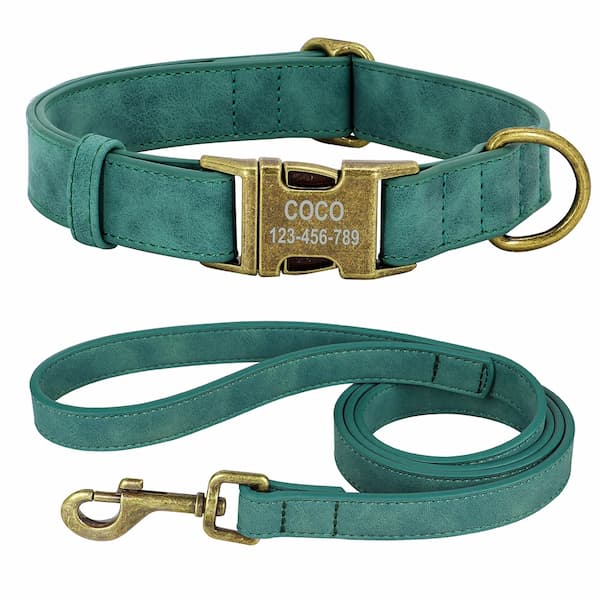 Durable personalized collar and leash set for small & large dogs