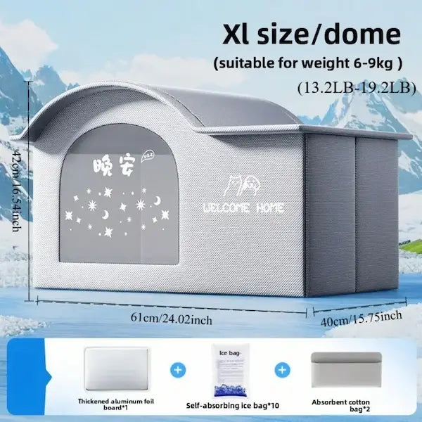 Cooling pet house for summer – air-conditioned dog bed