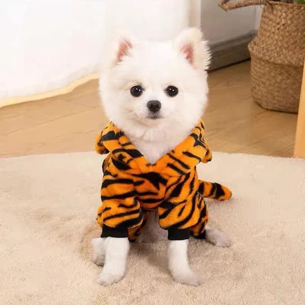 Cute fleece dog hoodie costume for small dogs