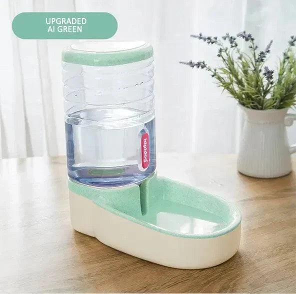 Automatic dog feeder and water dispenser with large capacity for pets.
