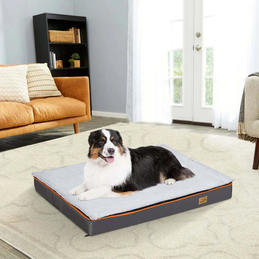 Large orthopedic dog bed with padded foam cushion and washable cover for ultimate pet comfort