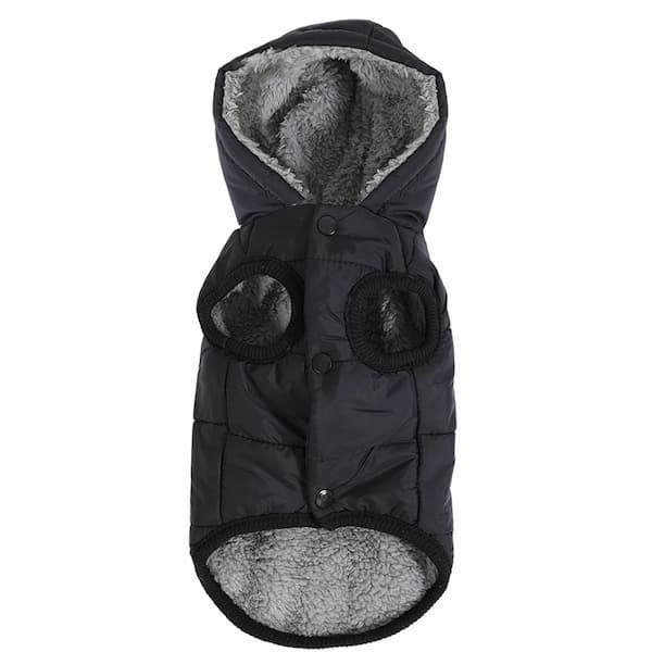 Black pet coat with gray interior on a white background