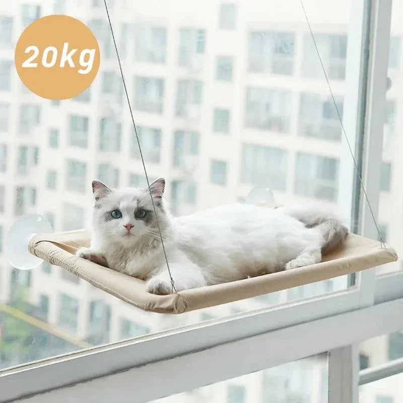 20KG cat hammock on window, durable bed for cats, easy to install.