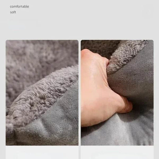 Soft plush pet sofa bed with supportive bolstered sides