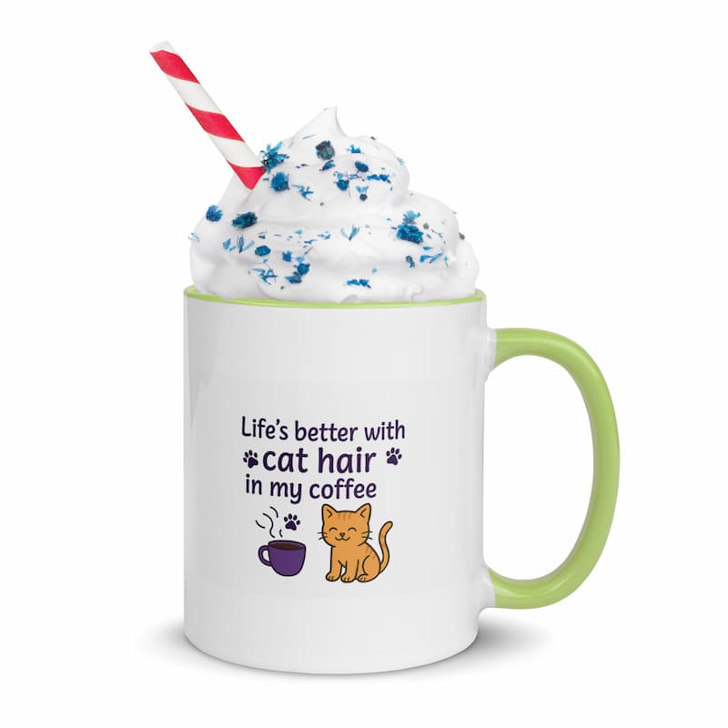 Funny Cat Hair Nature’s Glitter Mug | Cat Lover Gift | Jo’s Pet Deals”