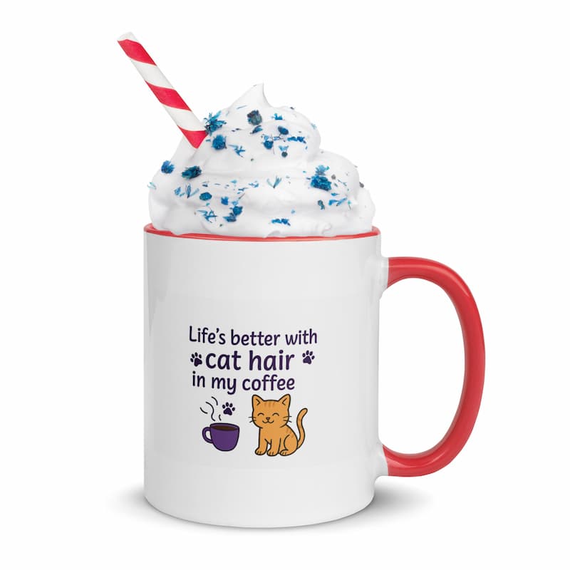 Funny Cat Hair Nature’s Glitter Mug | Cat Lover Gift | Jo’s Pet Deals”