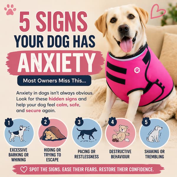 5 signs your dog has anxiety excessive barking hiding pacing destructive behaviour shaking how to spot anxious dog signs and help them feel calm