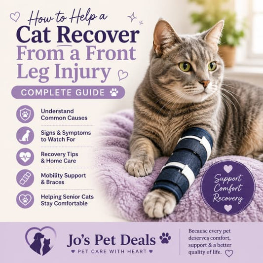Cat wearing a front leg brace during recovery from injury with mobility support and rehabilitation assistance