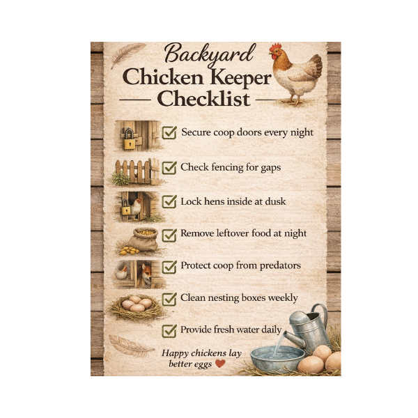 predator proof chicken coop tips to protect backyard chickens from foxes and night predators
