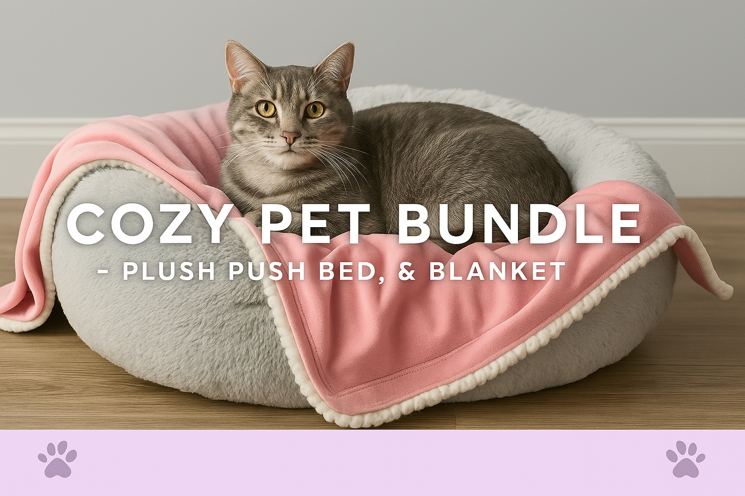 Cozy Pet Bundle - Plush Bed for Cats & Small Dogs