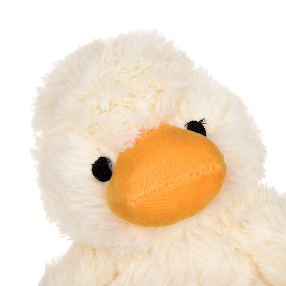 Plush duckling vocal toy for pet interactive play, soft and durable.