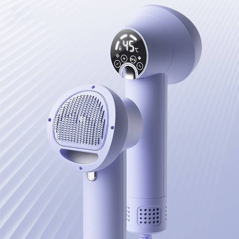 Smart pet hair dryer and grooming comb, designed for dogs and cats, offering silent, gentle drying and effective combing for stress-free grooming.