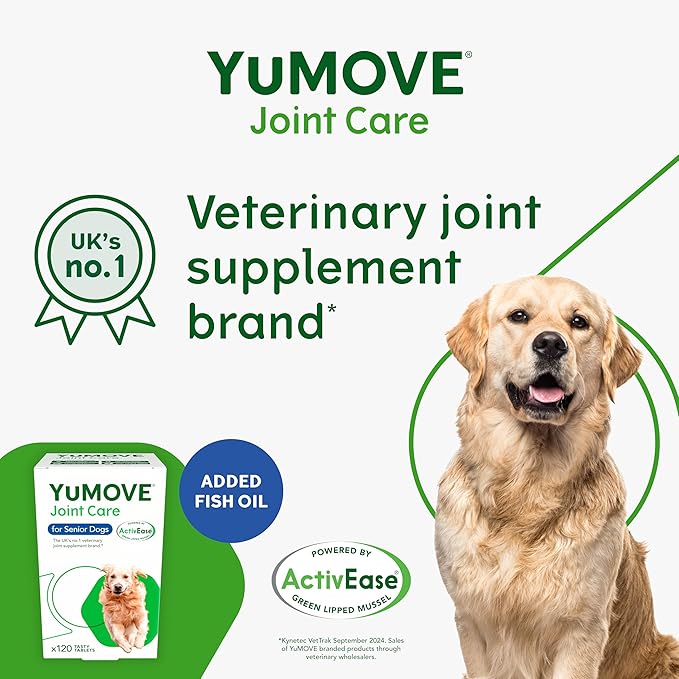 YuMOVE joint supplement for dogs, triple action, UK EU, arthritis relief