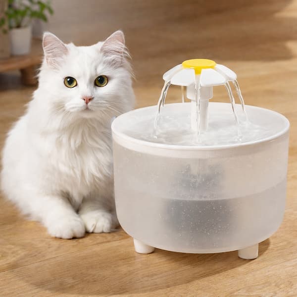 automatic cat water fountain with flowing water and filter system for indoor pets