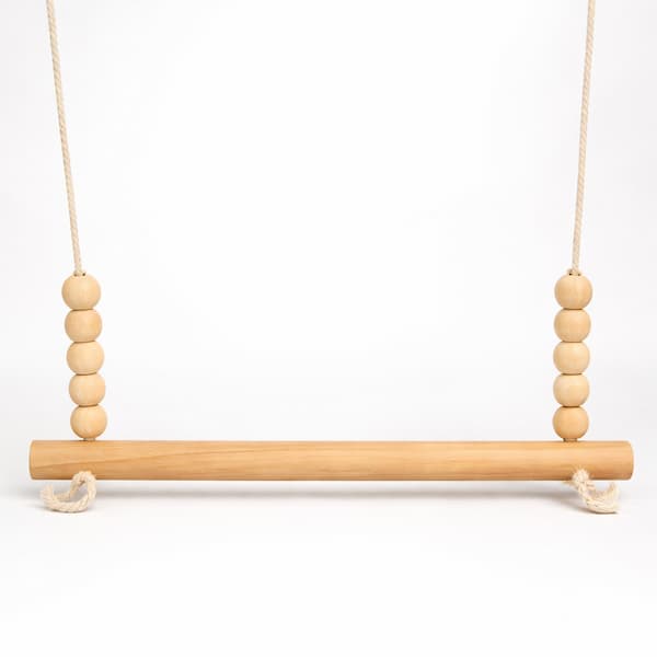 wooden hanging chicken swing perch toy for backyard chicken coop enrichment