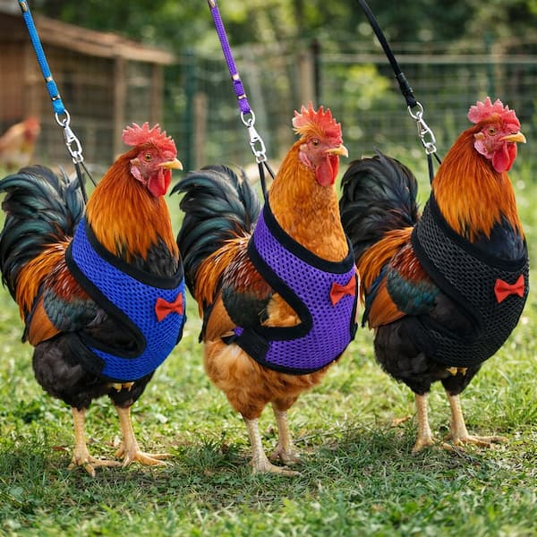 adjustable chicken harness and leash set for walking backyard chickens safely outdoor