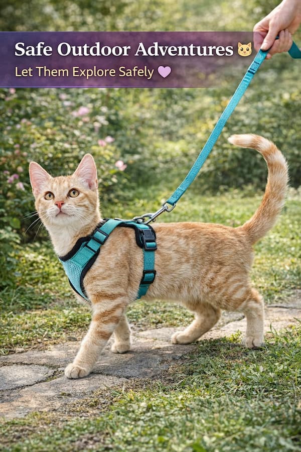 escape proof cat harness leash set adjustable breathable vest harness for cats outdoor walking