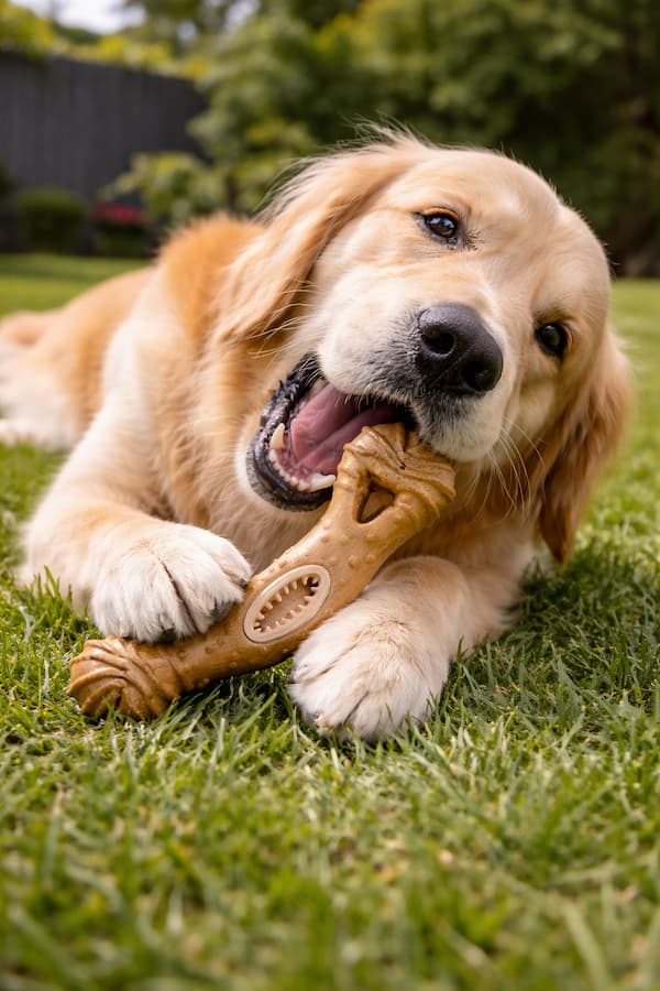 indestructible dog chew stick beechwood chew toy large dog dental chew toy with treat hole heavy duty dog toy