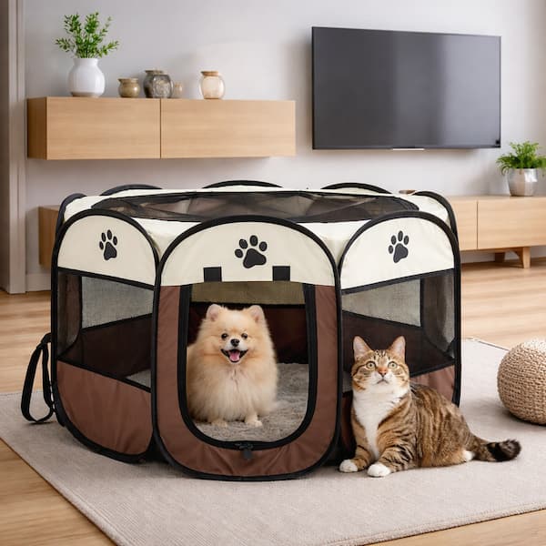 portable folding pet tent playpen for cats and small pets