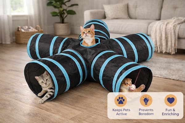 foldable cat tunnel toy for indoor cats