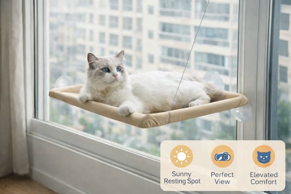 window cat hammock bed suction cup perch