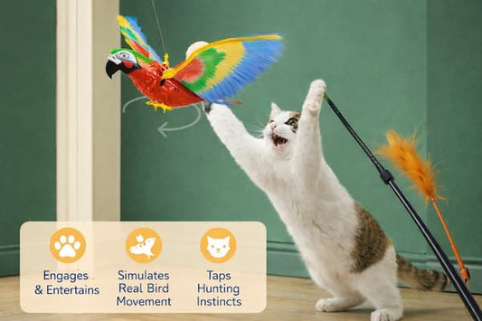 interactive flying bird cat toy electric teaser