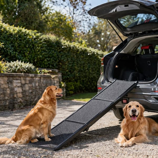 foldable dog car ramp for large dogs with non slip surface for easy vehicle access