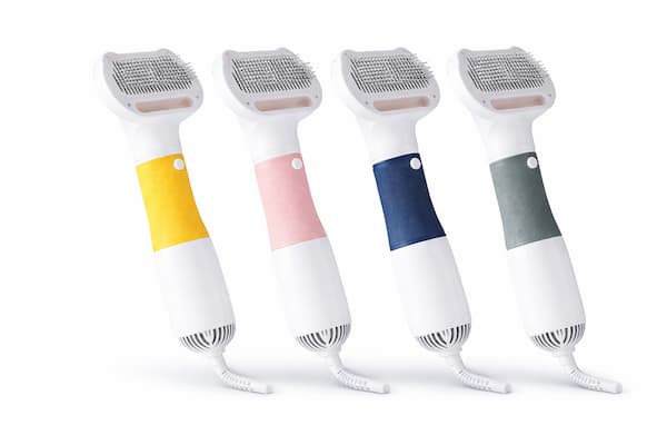 Professional pet hair dryer grooming tool with adjustable heat settings for dogs and cats in multiple colours