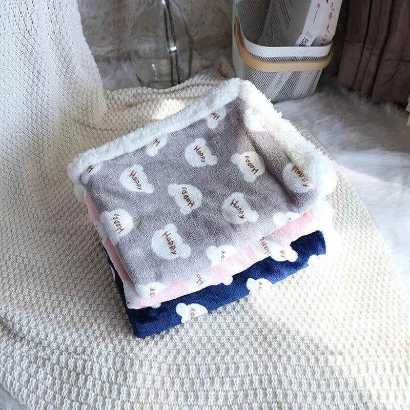 Soft and cozy pet blanket for cats and dogs, ideal for furniture protection, travel, or extra warmth in pet beds.