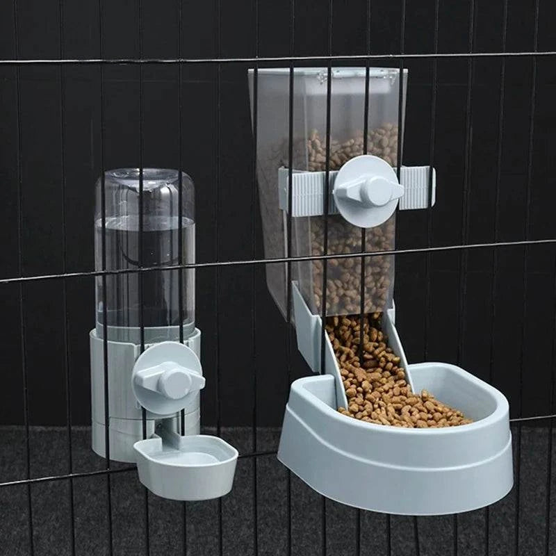 Automatic Pet Feeder And Hanging Water Bottle