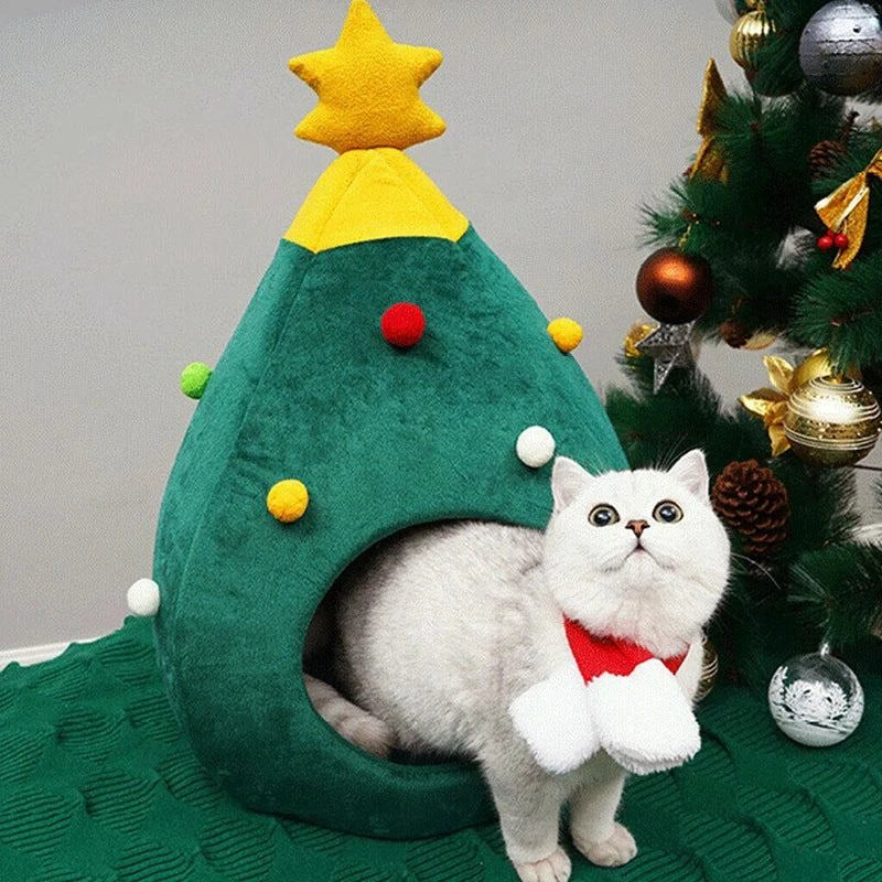 Christmas Tree Cat Bed