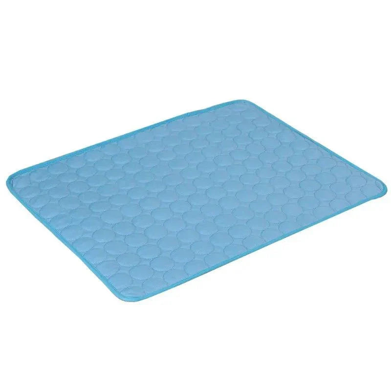 Durable cooling mat for small and large dogs, featuring non-toxic materials, ideal for summer use as a bed, blanket, or sofa accessory.