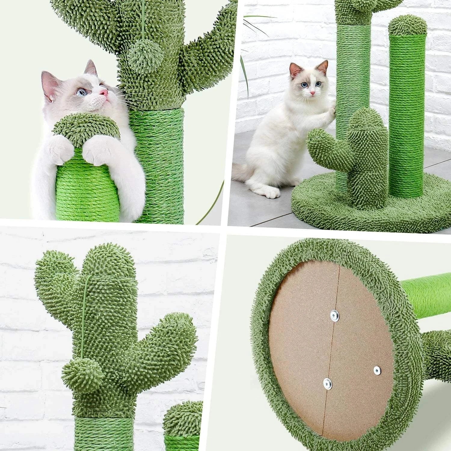 Cactus Cat Scratcher - Durable Cat Scratching Post with 3 Poles & Interactive Dangling Ball | Fun Cat Furniture