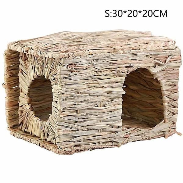 woven grass rabbit house chewable hideout for guinea pigs and small pets
