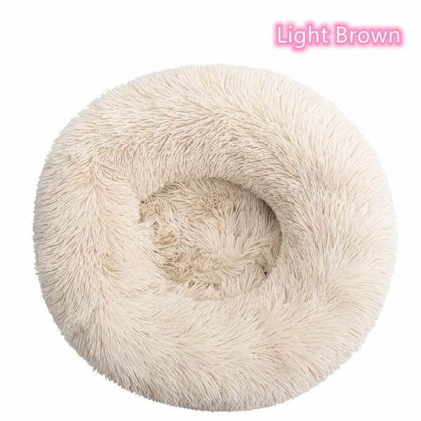 Calming donut dog bed plush anti-anxiety pet bed for dogs and cats