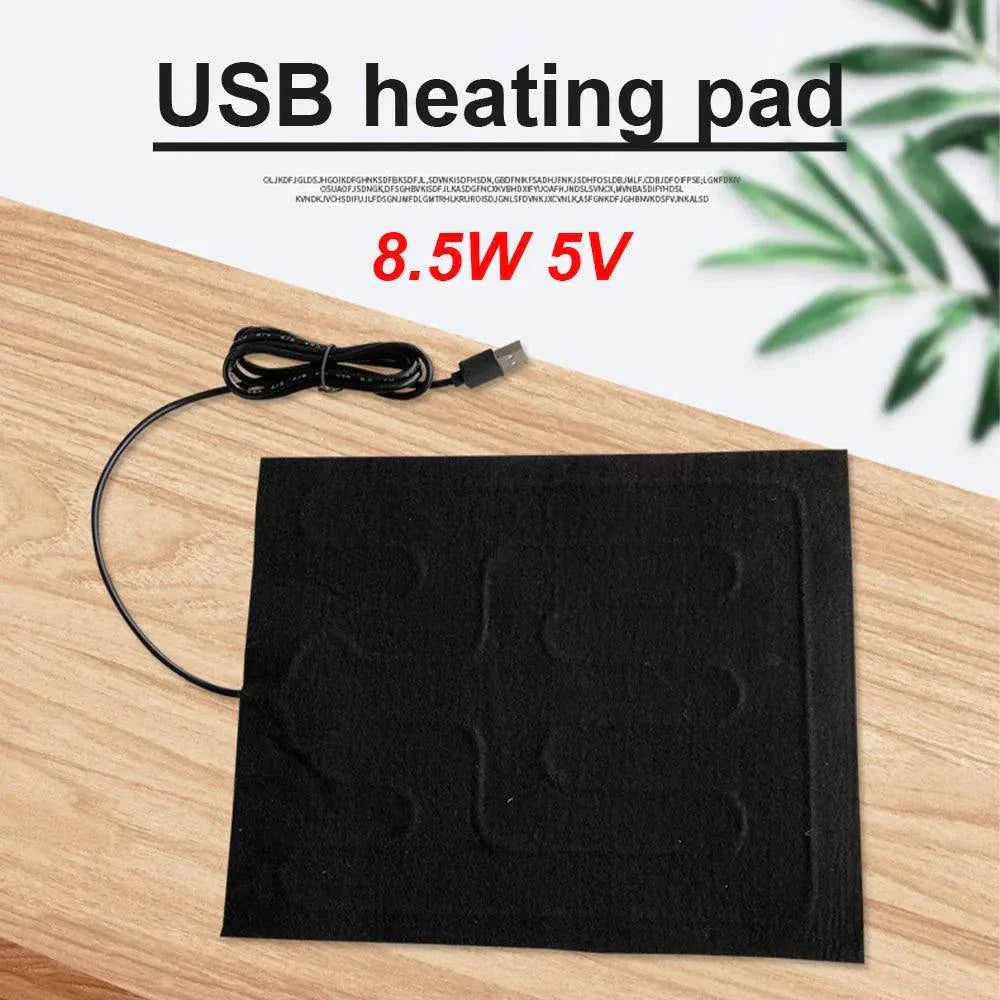 Waterproof USB heating pad for car seats, pets, and reptiles; foldable and portable for winter warmth.