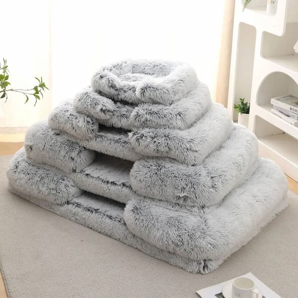 soft plush square dog bed with raised sides comfortable pet sofa bed for dogs and cats washable winter pet bed