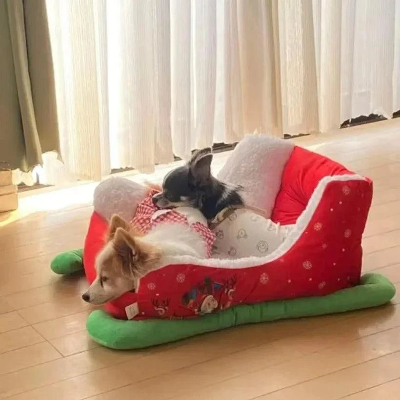 Christmas Sleigh Dog Bed