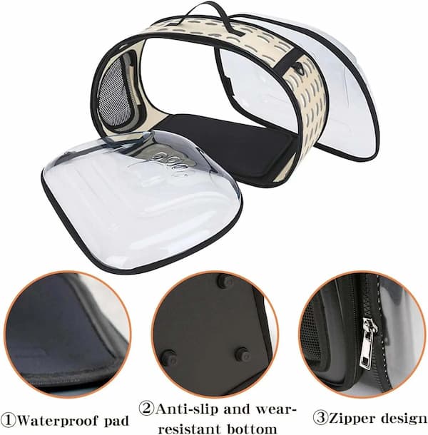 transparent foldable pet travel carrier bag for cats and small dogs